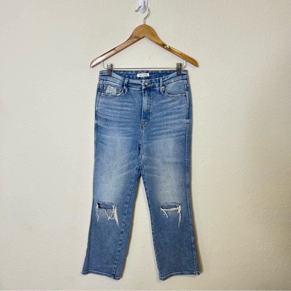 Good American Good Curve High Waist Ankle Straight Leg Jean Womens Size 6 / 28 - Picture 2 of 7